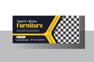 Web Banner design Furniture template vector