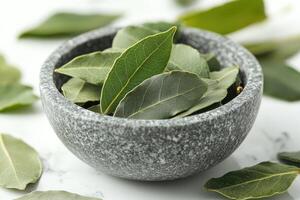 Aromatic bay leaves ready to add depth and flavor to any dish photo