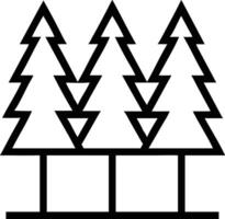 Three pine trees in a line on a white background vector