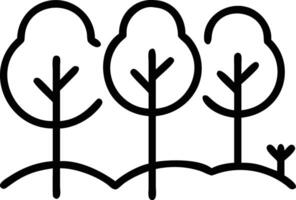 A black and white drawing of three trees vector