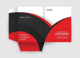 A black and red brochure with a white background vector