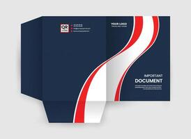 A blue and red business card with a red and white stripe vector