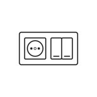 switch socket line icon . switch socket sign. isolated contour symbol black illustration vector