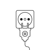 Electricity socket power plug illustration icon vector