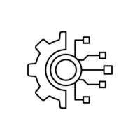Digital Transformation line icon. linear style sign for mobile concept and web design. Digital technology outline icon. AI tech symbol, logo illustration. graphics vector