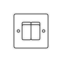 Electric switch icon in thin outline style. vector
