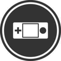 Monochromatic icon with portable game console. vector