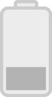 Gray battery icon. Weak battery icon. vector