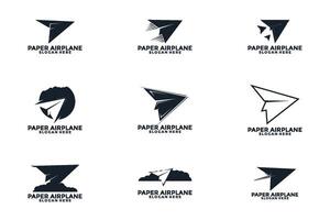 Set of paper plane logo icon illustration vector