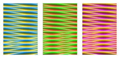Collection of Neon Line Pattern Backgrounds with Stripes vector