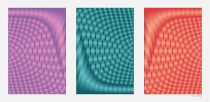 Trendy Blank Poster Set with Modern Shiny Geometric Gradients vector