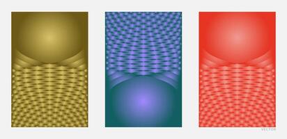 Set of Trendy Blank Poster with Modern Shiny Geometric Gradient Pattern vector