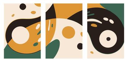 Set of Trendy Flat Minimal Poster Backgrounds vector