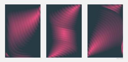 Set of Minimalist Blank Poster Covers with Gradient Neon Lighting vector
