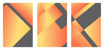 Set of Modern Abstract Yellow Gradient Poster Background Illustration vector