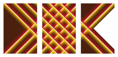Vibrant Neon Stripes Line Pattern Background Set vector