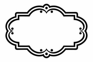 A black and white image of a frame with a decorative border vector