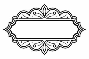 a black and white drawing of a frame with a decorative border vector