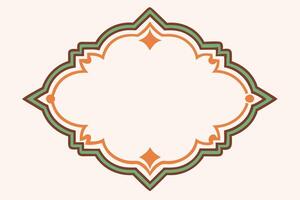An ornate frame with a green and orange border vector