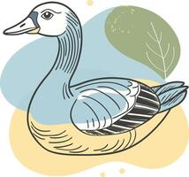 A duck with a blue beak and yellow feathers vector