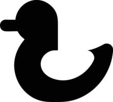 A black and white silhouette of a duck vector