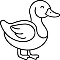 A duck is standing in a line drawing vector