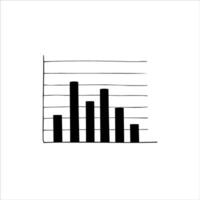 Business analytical trend infographic statistic editable bars histogram line art black ink sketch. Graphic charts design template with the ability to change color and shape. illustration vector