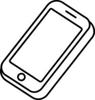 A black and white drawing of a cell phone vector