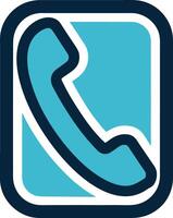 A phone icon with a blue background vector