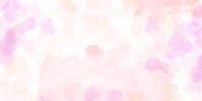 Abstract gentle pink yellow textured watercolor splashes, stains horizontal banner. Hand drawn illustration in pastel colors. Brushed paint background. Empty space for text. For greeting, invitation vector