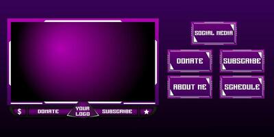 Live Streaming Overlay And Panels Set Template vector