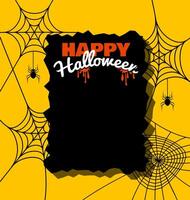 The spider webs and spooky text create a creepy Halloween atmosphere. vector