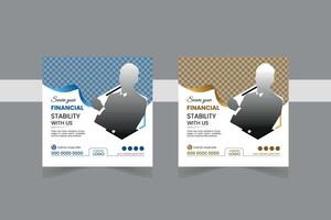 Corporate social media post design pro layout vector