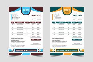 Unique colorful Creative Corporate eye-catching Invoice design pro template layout vector