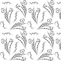 Modern Wildflower Seamless Pattern vector