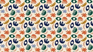 Abstract organic shape seamless pattern with colorful geometric doodles vector