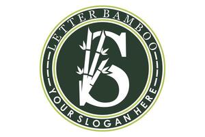 combination of letter s and bamboo design with creative concept vector