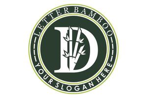 combination of letter d and bamboo design with creative concept vector