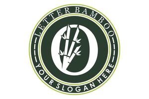 combination of letter o and bamboo design with creative concept vector