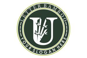 combination of letter u and bamboo design with creative concept vector