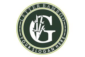 combination of letter g and bamboo design with creative concept vector