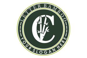 combination of letter c and bamboo design with creative concept vector