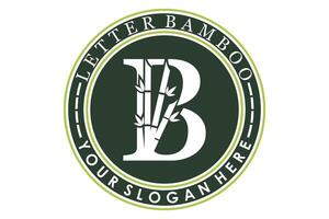 combination of letter b and bamboo design with creative concept vector