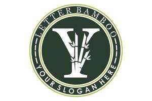 combination of letter y and bamboo design with creative concept vector