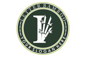 combination of letter i and bamboo design with creative concept vector