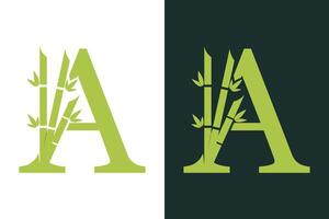 bamboo design with a creative concept of the letter a combination vector