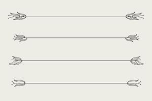 Nature floral vine line divider for text layout separator decoration element collection. illustration vector