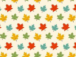 Autumn pattern with colorful leaves. illustration vector