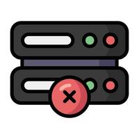 Simple Server Down colorful icon. The icon can be used for websites, print templates, presentation templates, illustrations, etc vector
