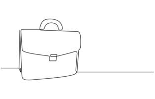Briefcase as one line continuous outline vector